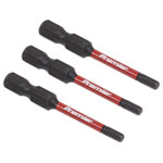 Sealey AK8236 Hex 3mm Impact Power Tool Bits 50mm - 3pc
