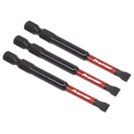 Sealey AK8252 Slotted 5.5mm Impact Power Tool Bits 75mm - 3pc