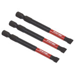 Sealey AK8253 Slotted 6.5mm Impact Power Tool Bits 75mm - 3pc