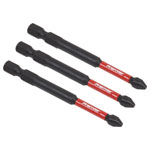Sealey AK8255 Phillips #2 Impact Power Tool Bits 75mm - 3pc