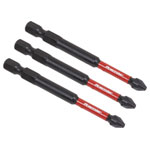 Sealey AK8258 Pozi #2 Impact Power Tool Bits 75mm - 3pc