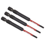Sealey AK8260 Hex 2.5mm Impact Power Tool Bits 75mm - 3pc