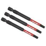 Sealey AK8262 Hex 4mm Impact Power Tool Bits 75mm - 3pc