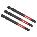 Sealey AK8263 Hex 5mm Impact Power Tool Bits 75mm - 3pc