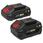 Sealey BK24 Power Tool Battery Pack 20V 2Ah & 4Ah Kit for SV20 Series