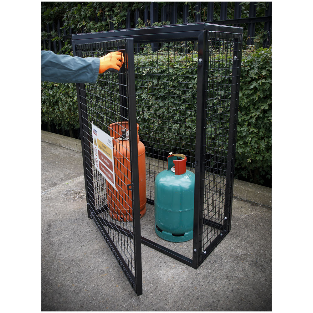 Sealey GCSC319 Safety Cage - 3 X 19kg Gas Cylinders | Rapid Online