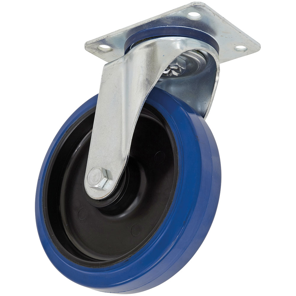 Sealey SCW3200SPEM Heavy-Duty Blue Elastic Rubber Swivel Castor Wheel ...