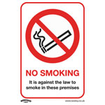 Worksafe SS12V1 Safety Sign No Smoking (On Premises) - Self-Adhesive Vinyl