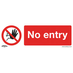 Worksafe SS14V10 Safety Sign No Entry - Self-Adhesive Vinyl - PK10