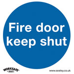 Worksafe SS1V1 Mandatory Safety Sign - Fire Door Keep Shut - Self-Adhesive Vinyl