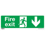 Worksafe SS22V1 Safety Sign Fire Exit (Down) - Self-Adhesive Vinyl