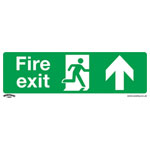 Worksafe SS28V10 Safety Sign Fire Exit (Up) - Self-Adhesive Vinyl - PK10