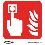 Worksafe SS31P10 Safety Sign Fire Alarm Symbol - Rigid Plastic - PK10