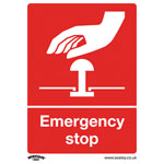 Worksafe SS35V1 Safety Sign Emergency Stop - Self-Adhesive Vinyl