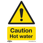 Worksafe SS38V1 Warning Safety Sign - Caution Hot Water - Self-Adhesive Vinyl