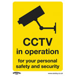 Worksafe SS40V10 Warning Safety Sign - CCTV - Self-Adhesive Vinyl - Pack of 10