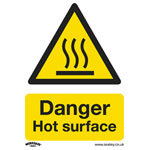 Worksafe SS42V1 Warning Safety Sign - Danger Hot Surface - Self-Adhesive Vinyl