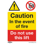 Worksafe SS43P1 Warning Safety Sign - Caution Do Not Use Lift - Rigid Plastic