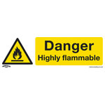 Worksafe SS45V10 Safety Sign Danger Highly Flammable - Self-Ad Vinyl PK10