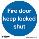 Worksafe SS4P1 Safety Sign Fire Door Keep Locked Shut - Rigid Plastic