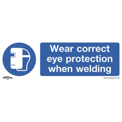 Worksafe SS54V1 Safety Sign Wear Eye Protection When Welding - Self-Ad Vinyl