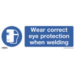 Worksafe SS54V10 Safety Sign Wear Eye Protection When Welding Self-Ad Vinyl PK10