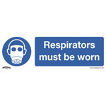 Worksafe SS56P10 Safety Sign Respirators Must Be Worn - Rigid Plastic - PK10
