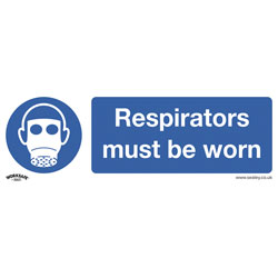 Worksafe SS56V1 Safety Sign Respirators Must Be Worn - Self-Adhesive Vinyl