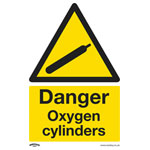 Worksafe SS61V1 Danger Oxygen Cylinders - Safety Sign Self-Adhesive Vinyl