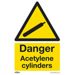 Worksafe SS63V1 Safety Sign Danger Acetylene Cylinders - Self-Adhesive Vinyl