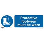 Worksafe SS7P10 Safety Sign Protective Footwear Must Be Worn Rigid Plastic PK10