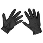 Sealey SSP57L Black Diamond Grip Thick Nitrile Powder-Free Gloves L - PK 50