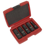 Sealey SX1820 Deep Imp Socket Set 1/2Sq Drive 80mm Double Ended 18.5-22.5mm 5pc