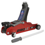 Sealey 2180LE 180° Handle Trolley Jack 2 Tonne Low Profile Short Chassis - Red
