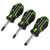 Sealey AK4328HV Premier GripMAX Stubby Screwdriver Set 3pc - Hi-Vis Green
