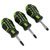 Sealey AK4328HV Premier GripMAX Stubby Screwdriver Set 3pc - Hi-Vis Green