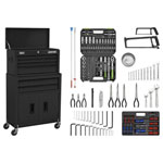 Sealey AP22BKCOMBO American PRO Topchest & Rollcab Combi 170pc Tool Kit Black