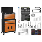 Sealey AP22OCOMBO American PRO Topchest & Rollcab Combi 170pc Tool Kit Ornge/Blk
