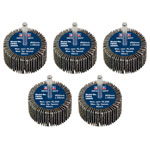 Sealey FW5025805 50 x 25mm Abrasive Flap Wheel on 6mm Shaft 80Grit - Pack of 5