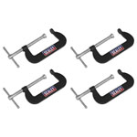Sealey GCC02 Junior C-Clamp Set 76mm x 35mm 4pc