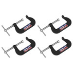 Sealey GCC06 Junior C-Clamp Set 51mm x 32mm 4pc