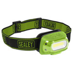 Sealey HT08RG Rechargeable Head Torch with Auto-Sensor 8W COB LED - Green