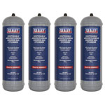 Sealey MIGMIX2.24 Disposable Argon/Carbon Dioxide Gas Cylinder 430g, 2.2L - Pk 4