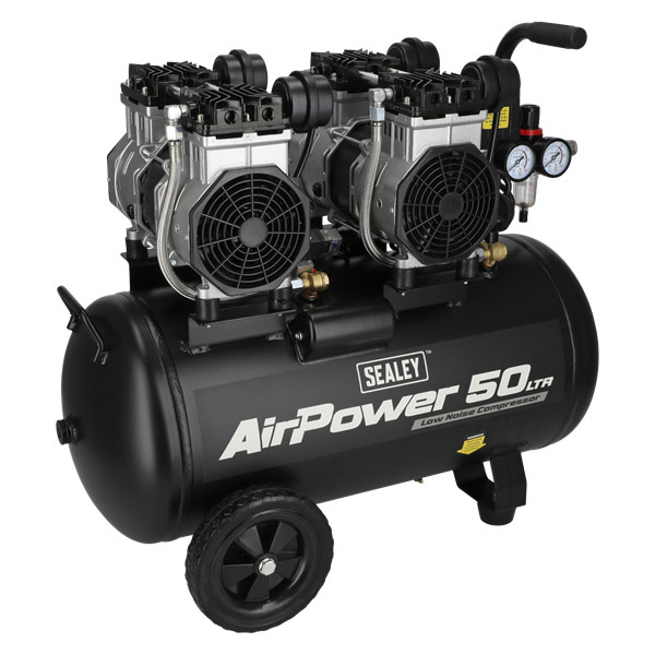 Sealey SAC5001S 50L Low Noise Oil Free Direct Drive Air Compressor...