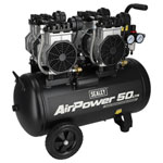 Sealey SAC5001S 50L Low Noise Oil Free Direct Drive Air Compressor 2 x 2hp