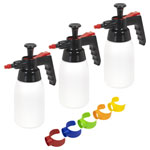 Sealey SCSGCOMBO Premium Pressure Solvent Sprayers & Colour-Coded Caps Combo 1L