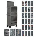 Sealey SPTGRCOMBO1 Superline PRO Tool Chest Combi 14 Drawer +1179pc ToolKit Grey