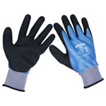 Sealey SSP49L Worksafe Waterproof Latex Gloves, Large - Pair
