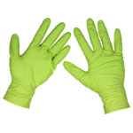 Sealey SSP54L Diamond Grip Extra-Thick Nitrile PowderFree Gloves HiVis L Pk 50