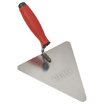 Sealey T1205 Stainless Steel Triangular Brick Trowel with Rubber Handle 180mm